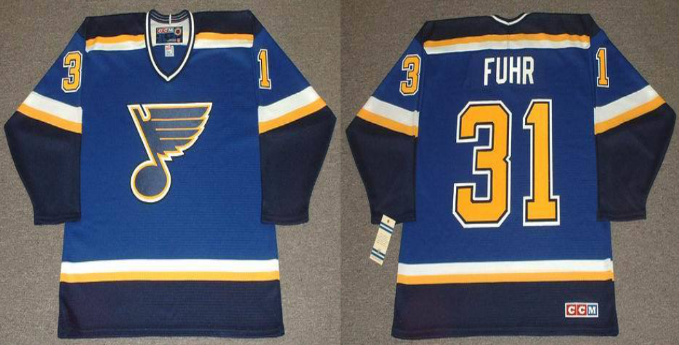 2019 Men St.Louis Blues #31 Fuhr blue CCM NHL jerseys->st.louis blues->NHL Jersey
